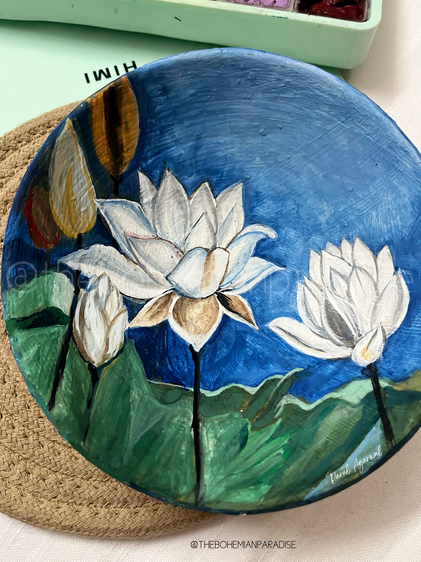 Lotus Blooms in Moonlight